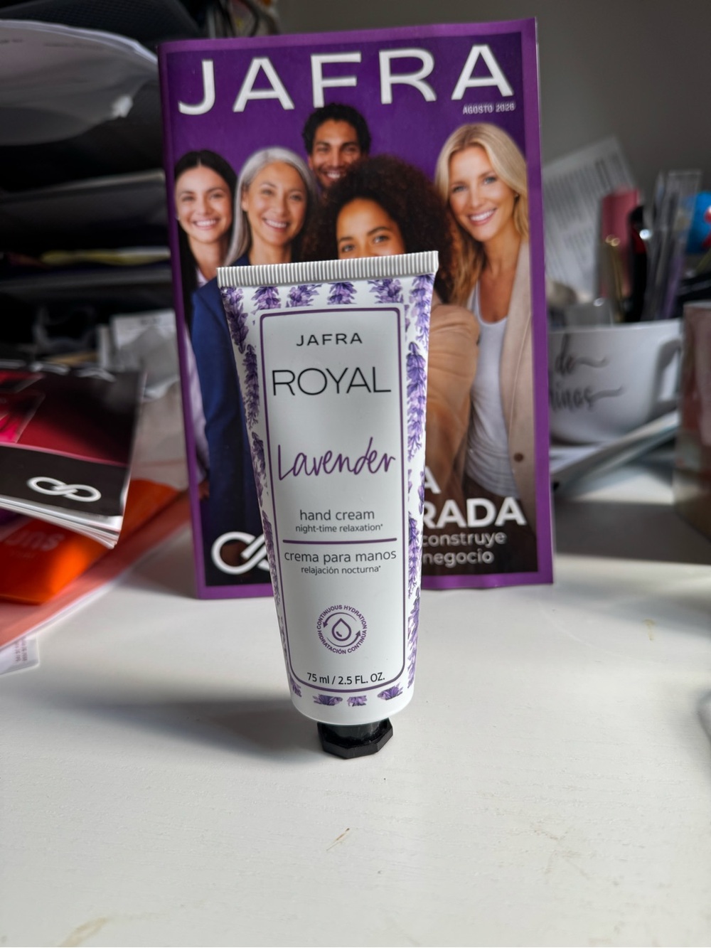JAFRA Lavender Hand Cream — Purple and White